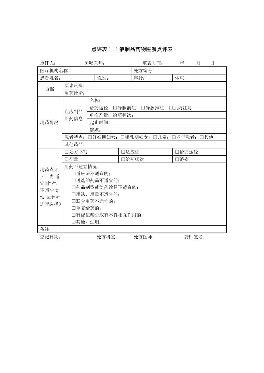 血液制品点评表.doc_第1页