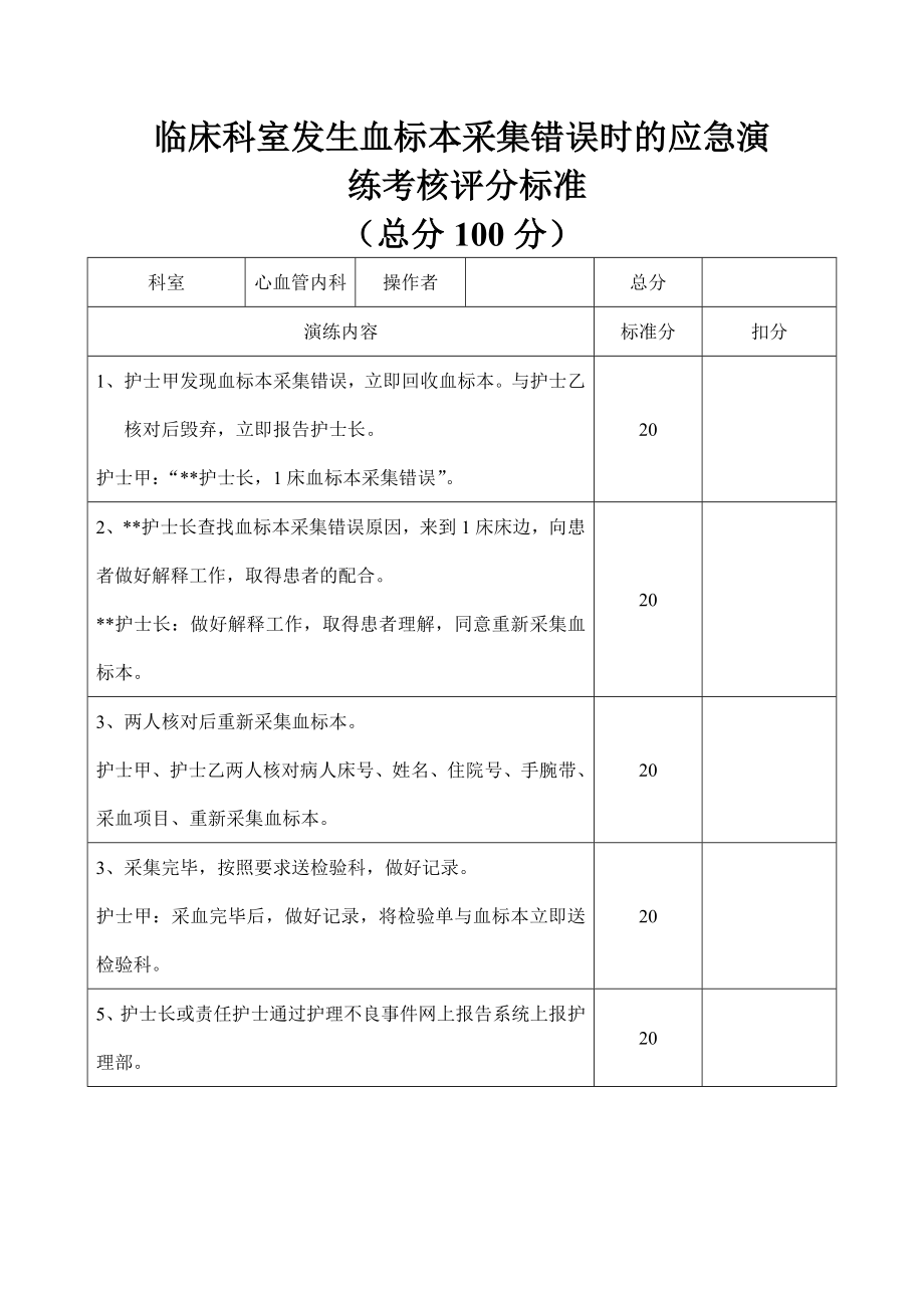 血标本采集错误应急演练.doc_第3页