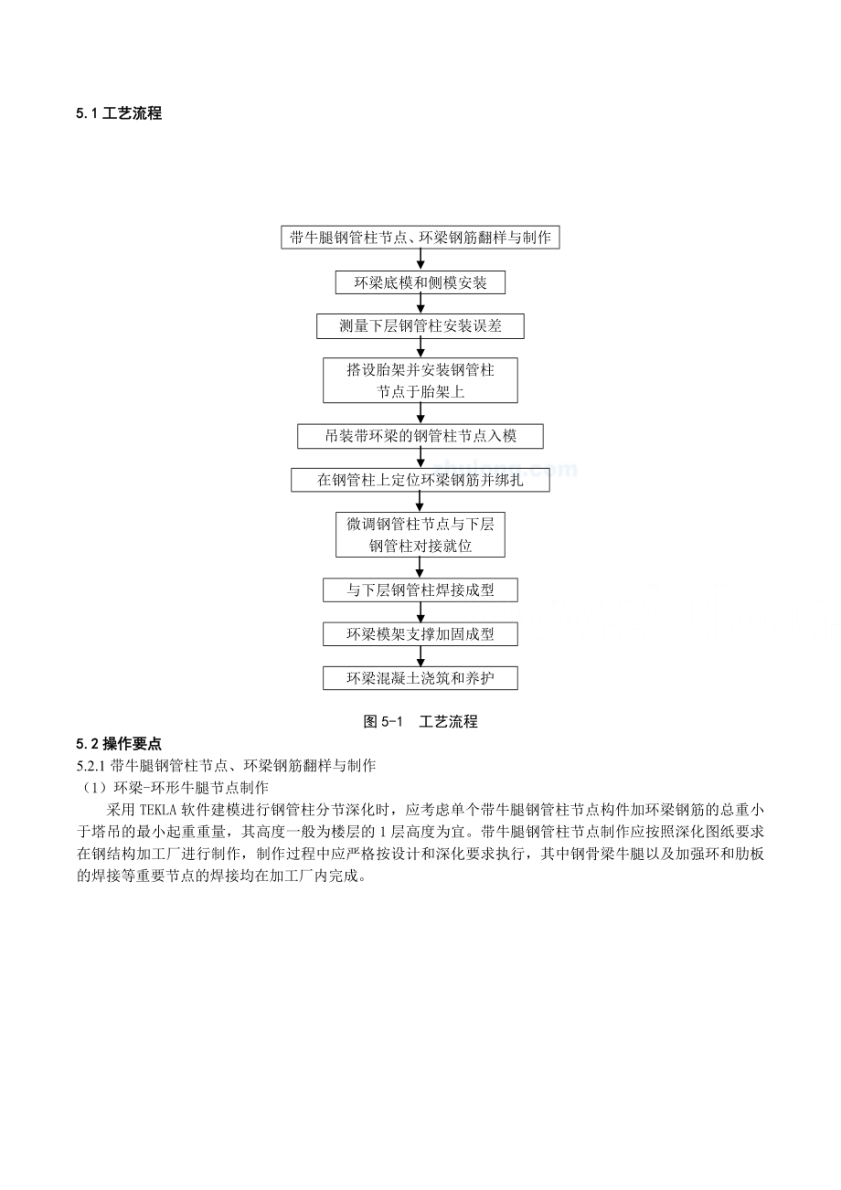 工艺工法QC环梁-环形牛腿钢骨混凝土梁柱节点施工工法(附图).doc_第2页