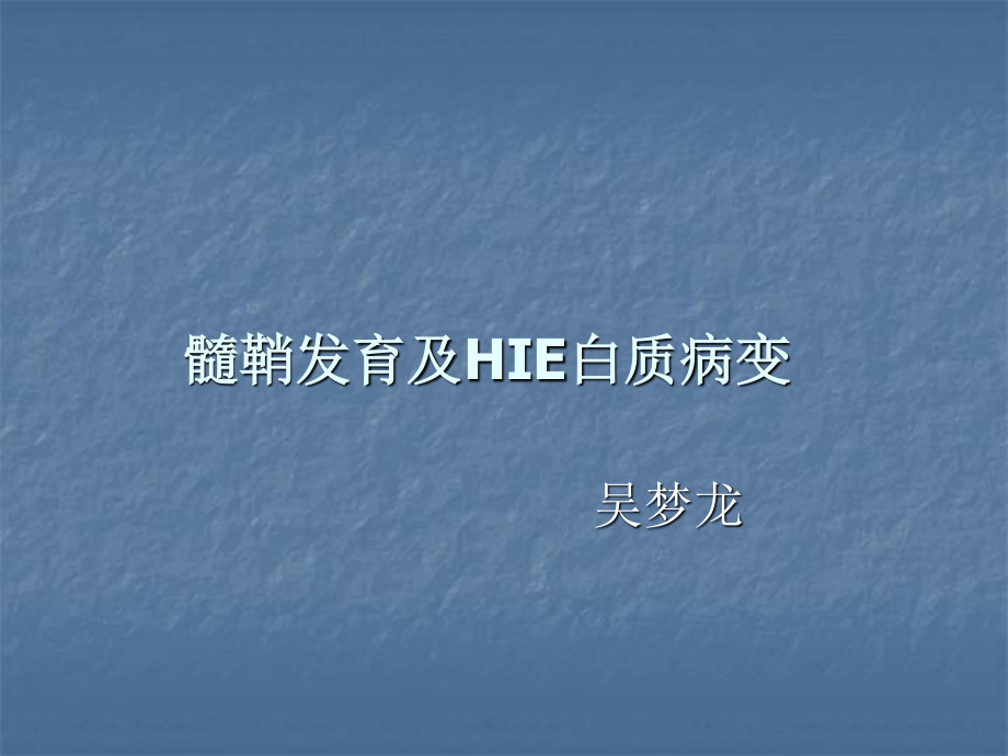 髓鞘发育及HIE白质病变.ppt_第1页