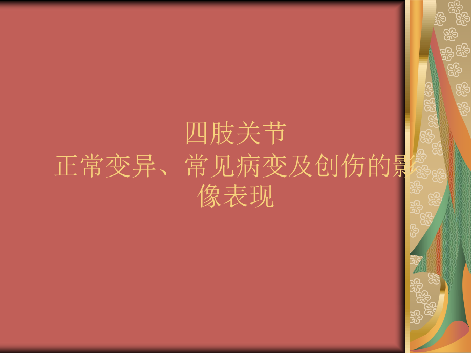 四肢关节正常变异、常见病变及创伤的影像表现.ppt_第1页