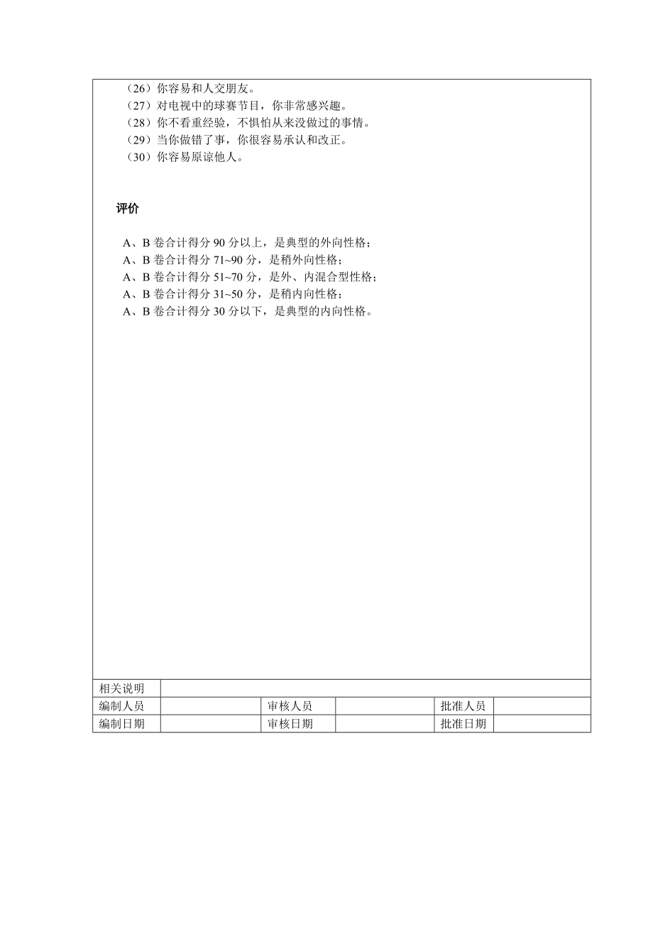 气质类型测试(多血质、胆汁质、粘液质、抑郁质).docx_第3页