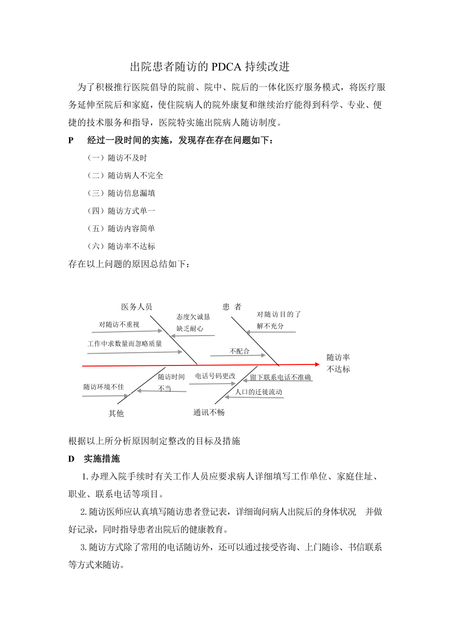 患者随访PDCA.doc_第1页