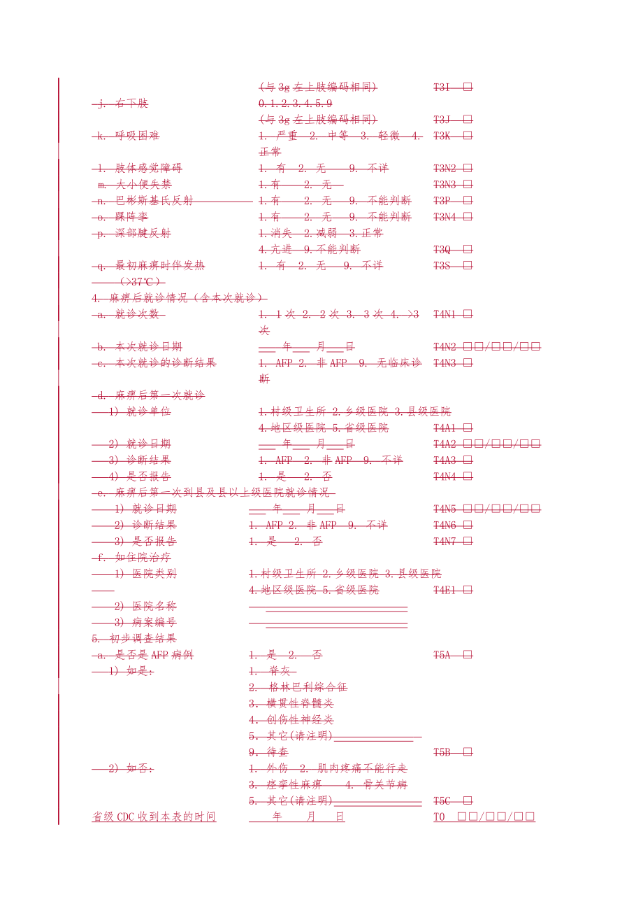 急性弛缓性麻痹病例个案调查表.doc_第2页