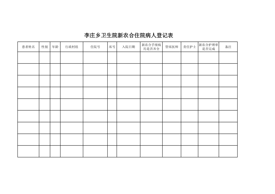 新农合住院病人登记表.xls_第1页