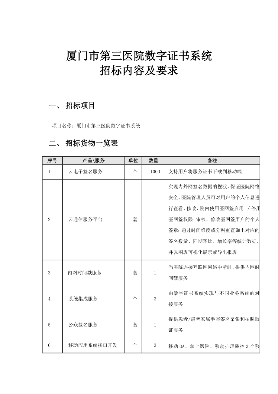 厦门第三医院数字证书系统.doc_第1页