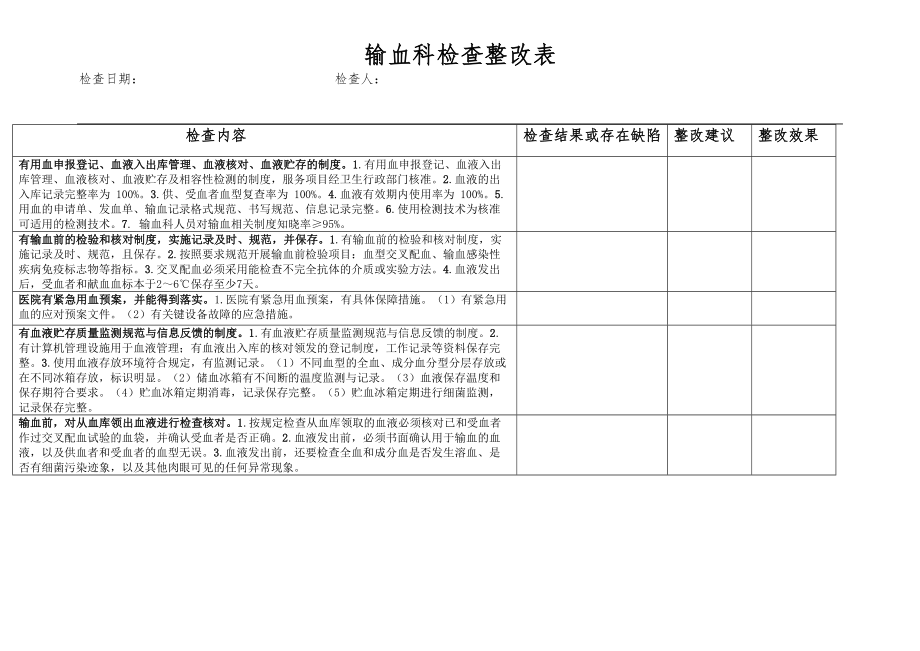 输血科检查整改表.doc_第1页