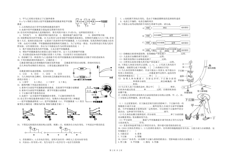 通过激素调节练习.doc_第2页