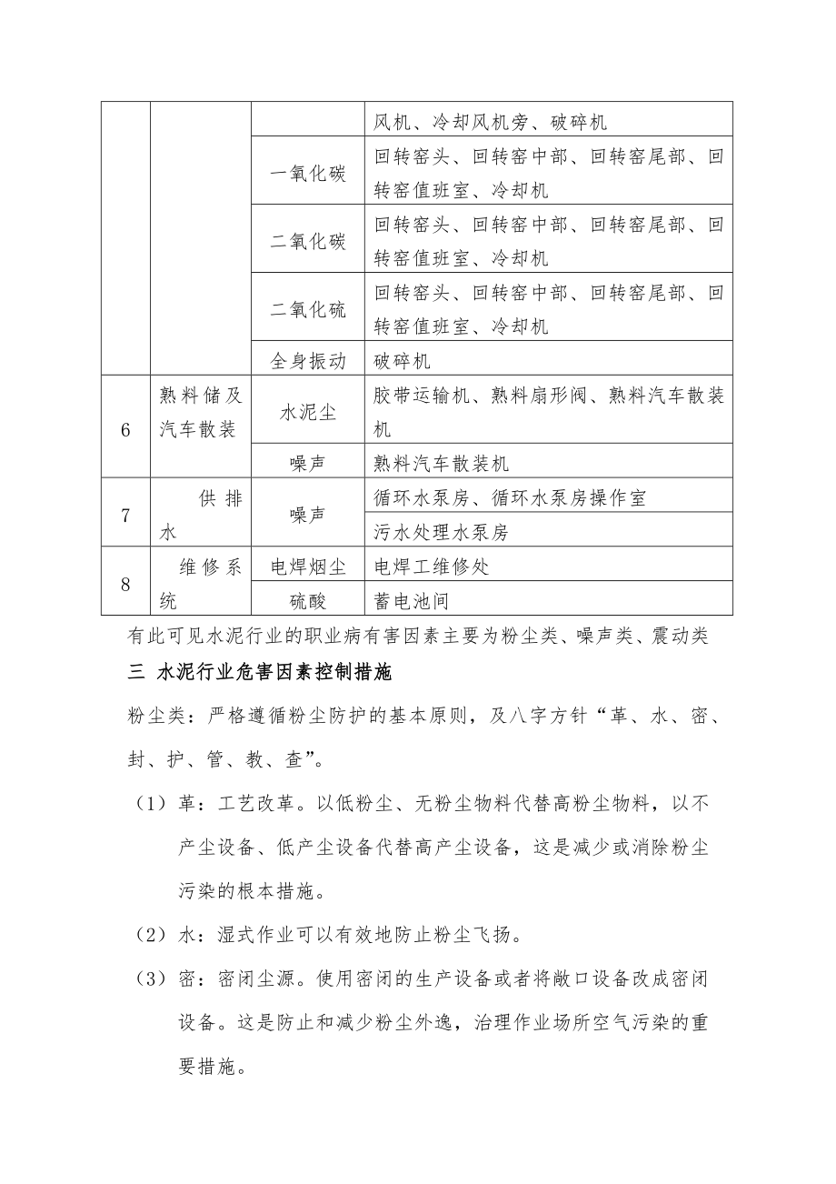 水泥行业职业病危害因素及控制措施.docx_第3页