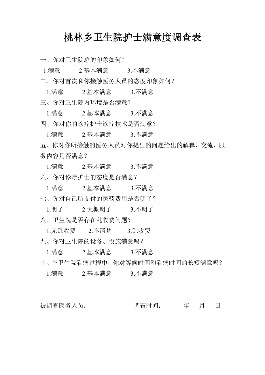 桃林乡卫生院医生满意度调查表.doc_第2页