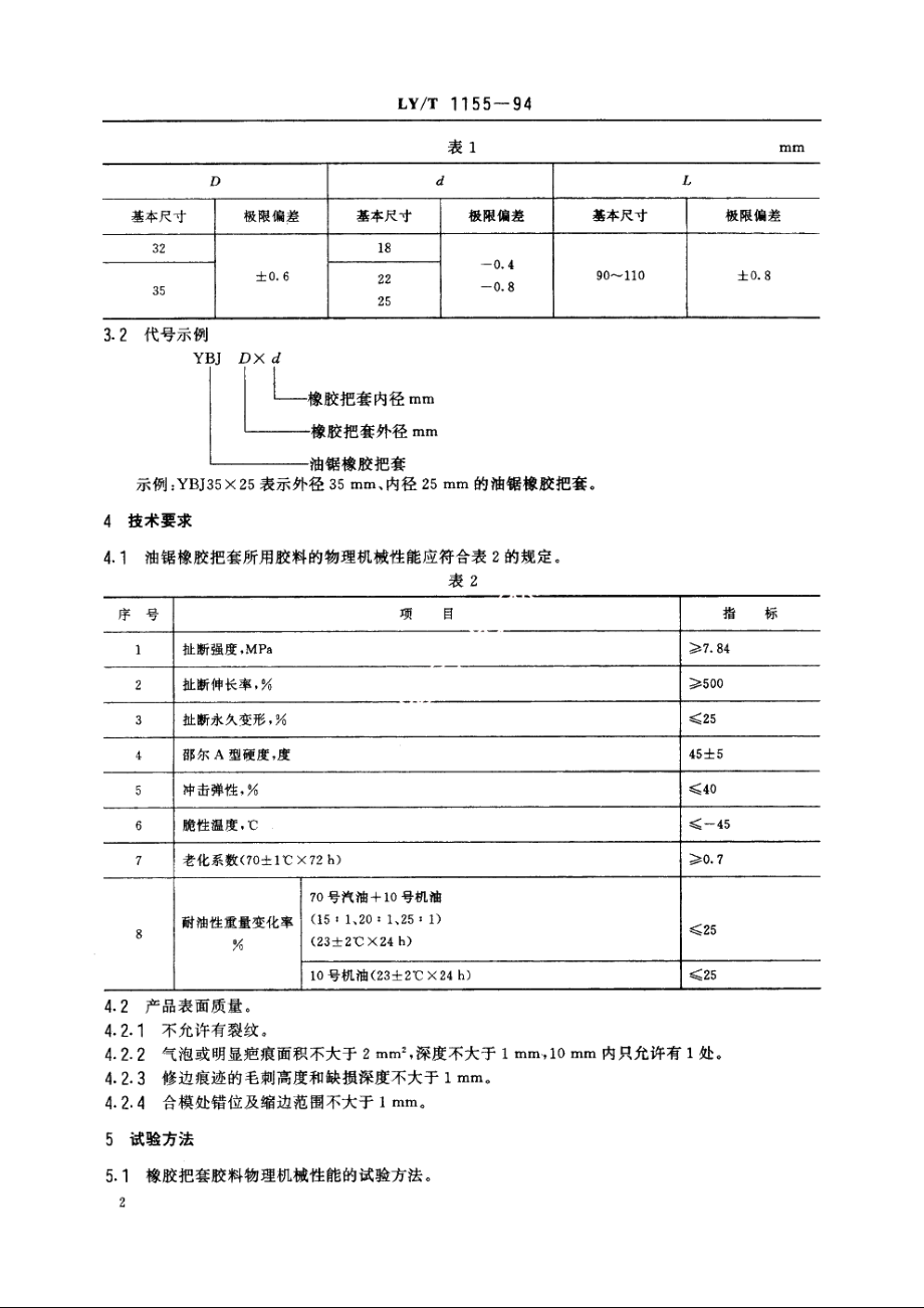 油锯　橡胶把套 LYT 1155-1994.pdf_第3页