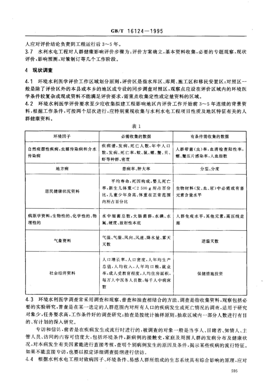 水利水电工程环境影响医学评价技术规范 GBT16124-1995.pdf_第3页