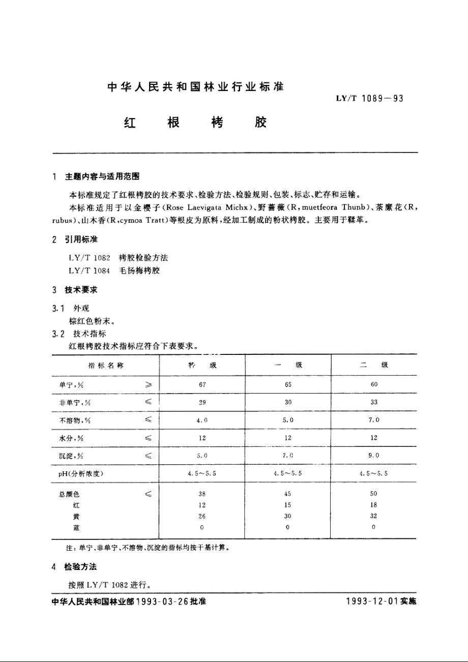 红根栲胶 LYT 1089-1993.pdf_第3页