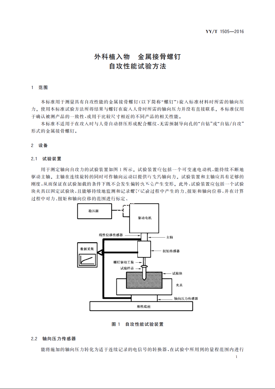 外科植入物　金属接骨螺钉自攻性能试验方法 YYT 1505-2016.pdf_第3页