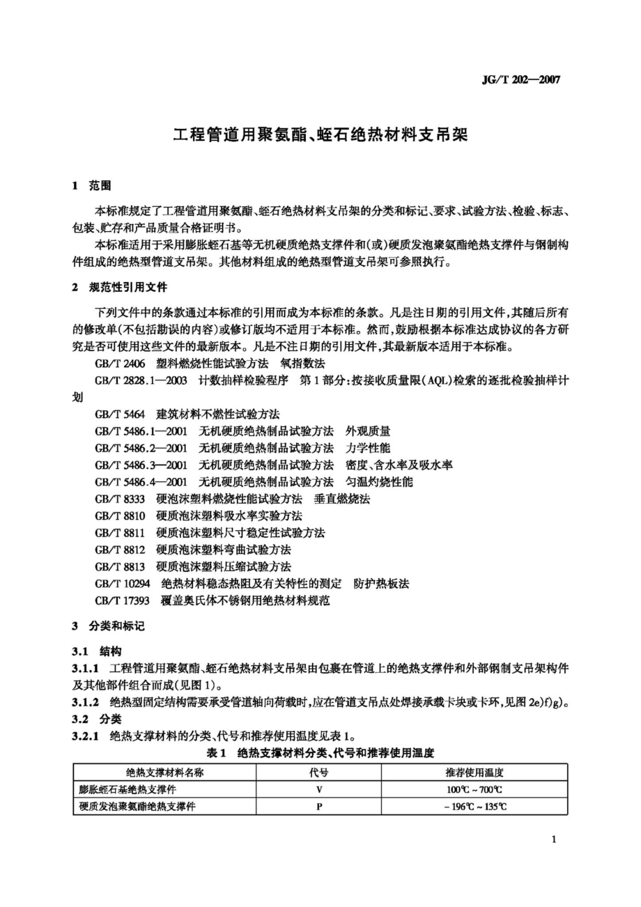 工程管道用聚氨酯&#32;蛭石绝热材料支吊架 JGT202-2007.pdf_第3页