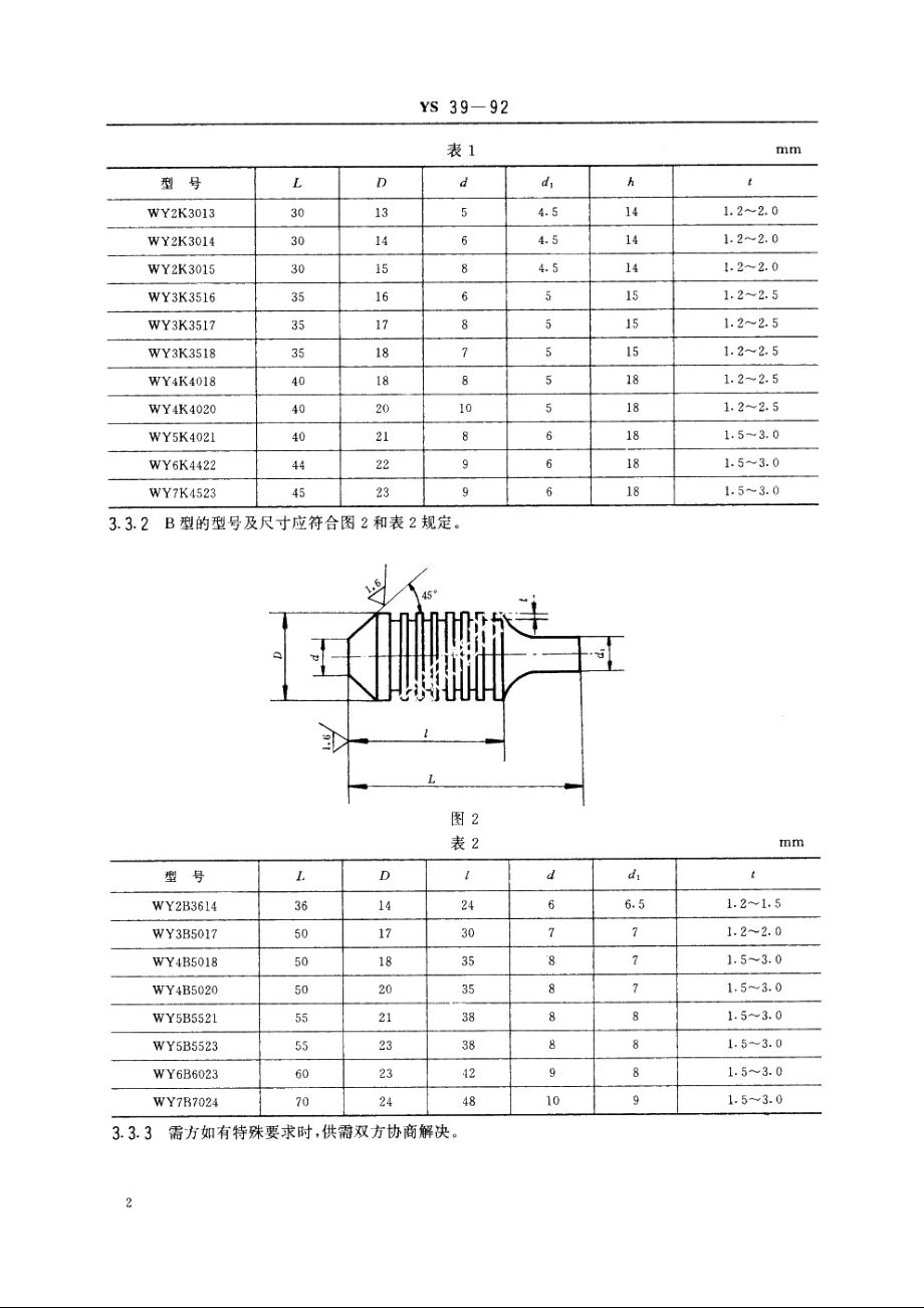 氙灯钨阳极 YS 39-1992.pdf_第3页