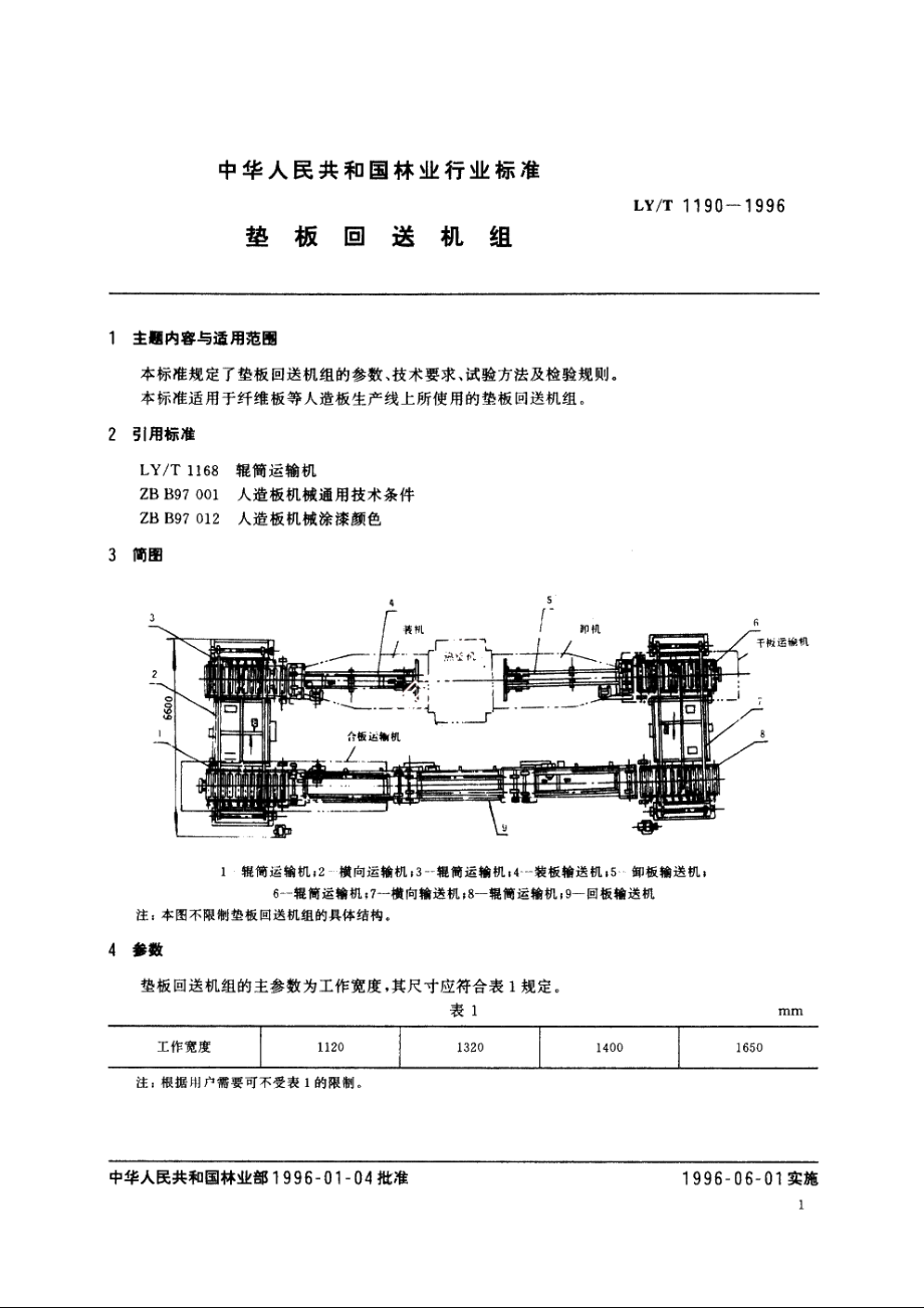 垫板回送机组 LYT 1190-1996.pdf_第2页