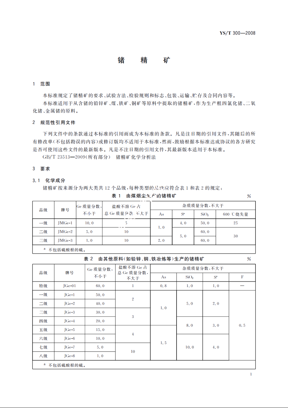 锗精矿 YST 300-2008.pdf_第3页