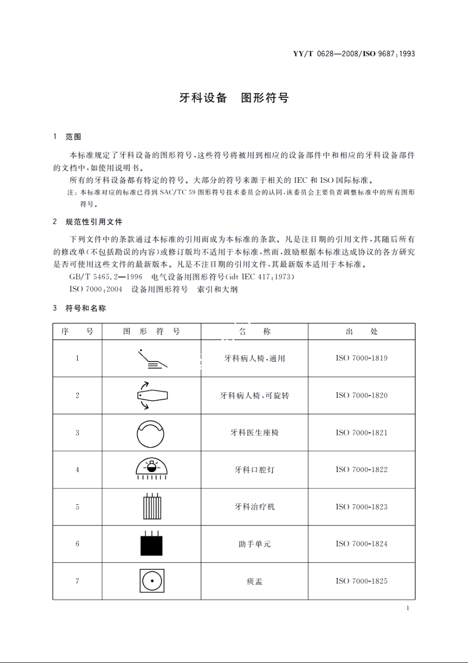 牙科设备　图形符号 YYT 0628-2008.pdf_第3页