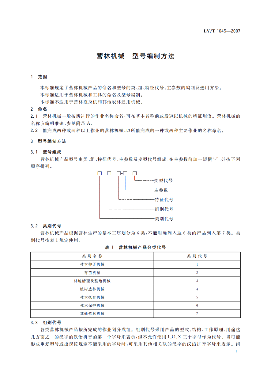 营林机械　型号编制方法 LYT 1045-2007.pdf_第3页