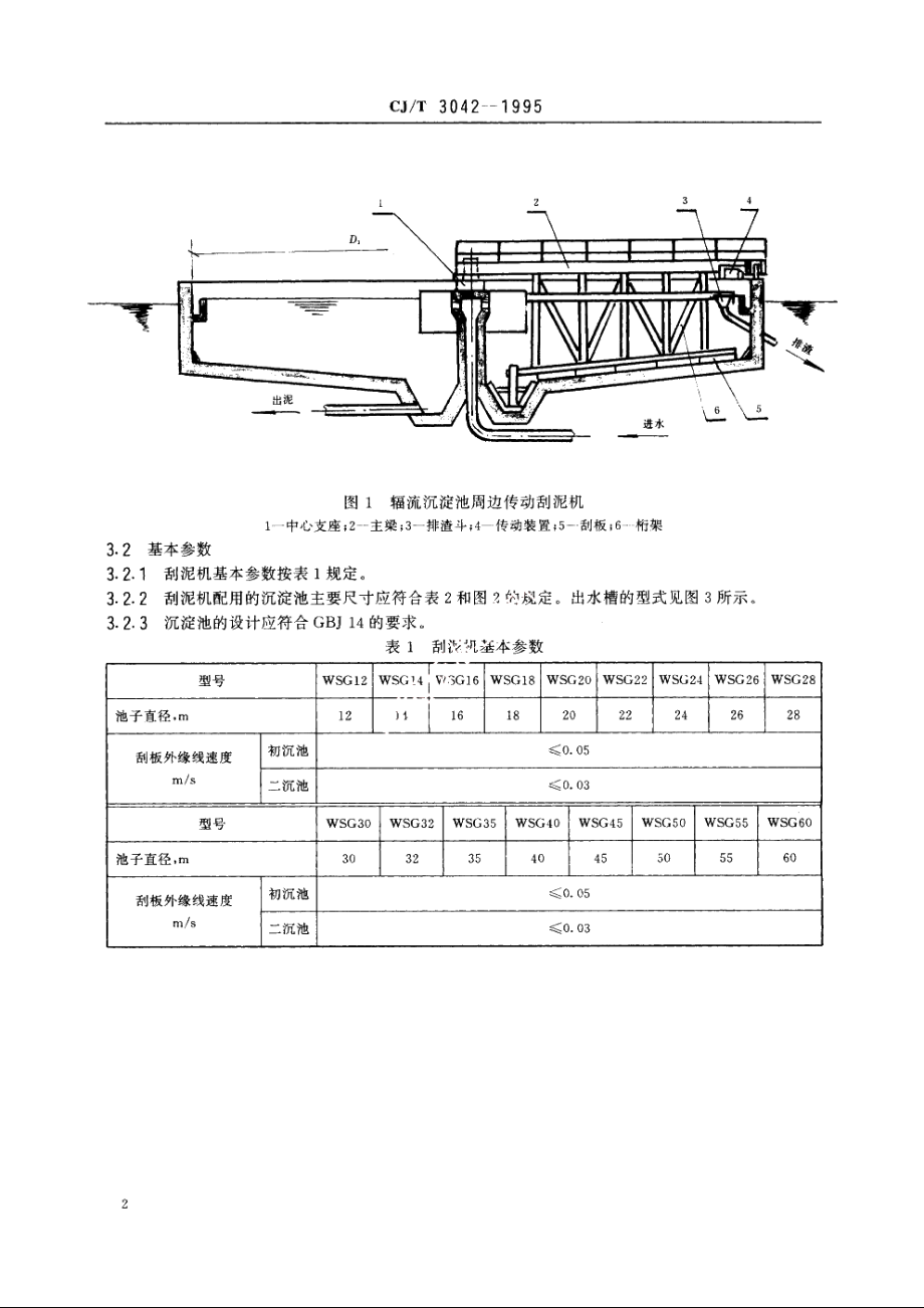 污水处理用辐流沉淀池周边传动刮泥机 CJT 3042-1995.pdf_第3页