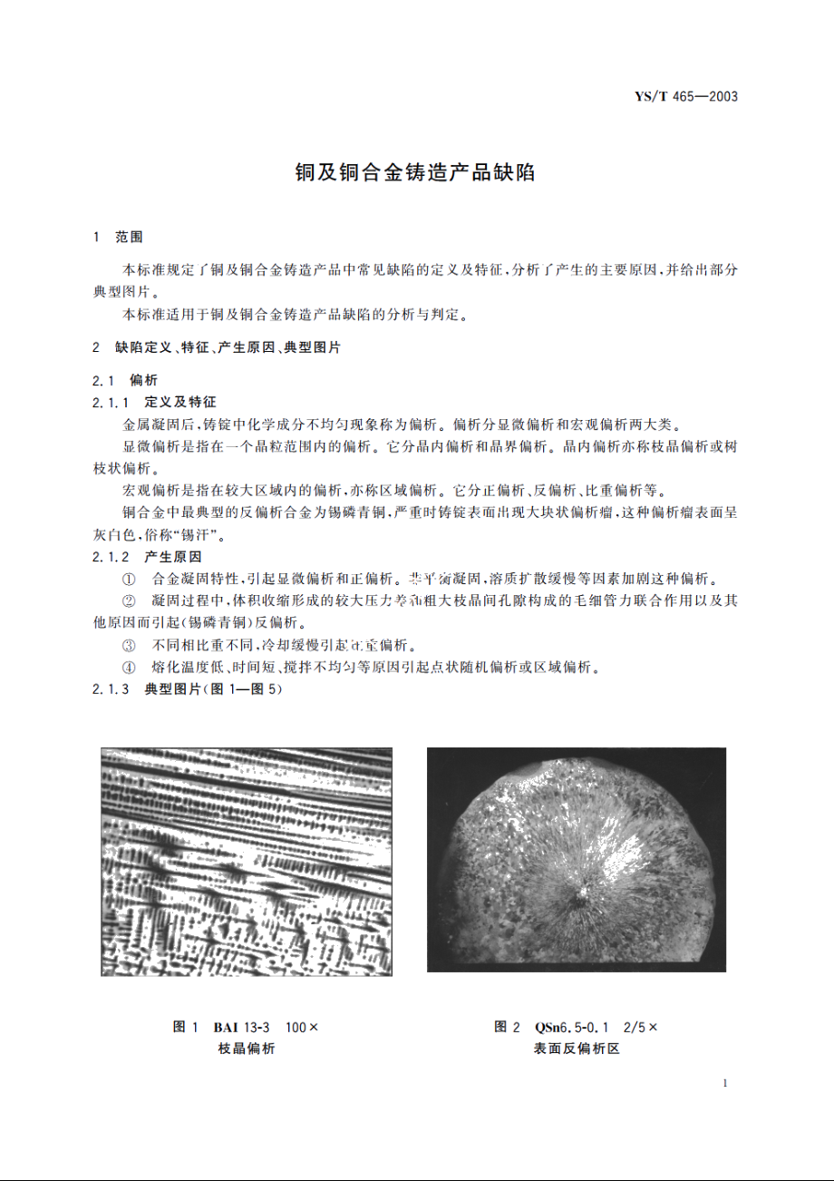 铜及铜合金铸造产品缺陷 YST 465-2003.pdf_第3页