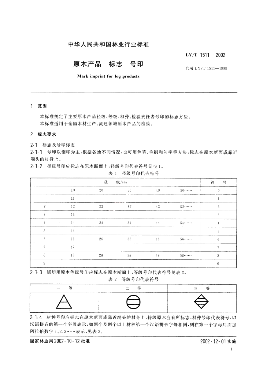 原木产品　标志　号印 LYT 1511-2002.pdf_第3页