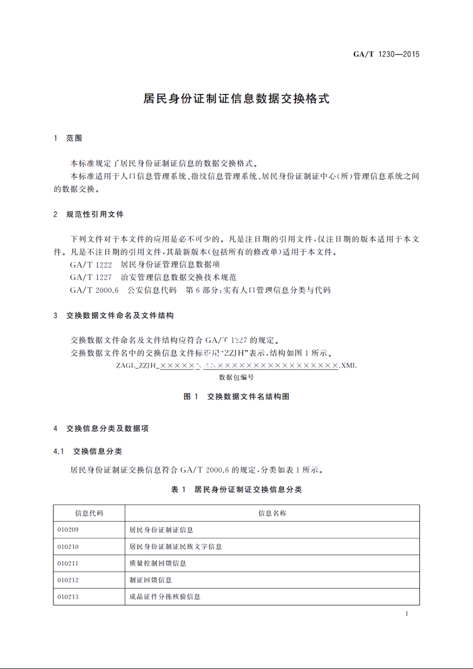 居民身份证制证信息数据交换格式 GAT 1230-2015.pdf_第3页