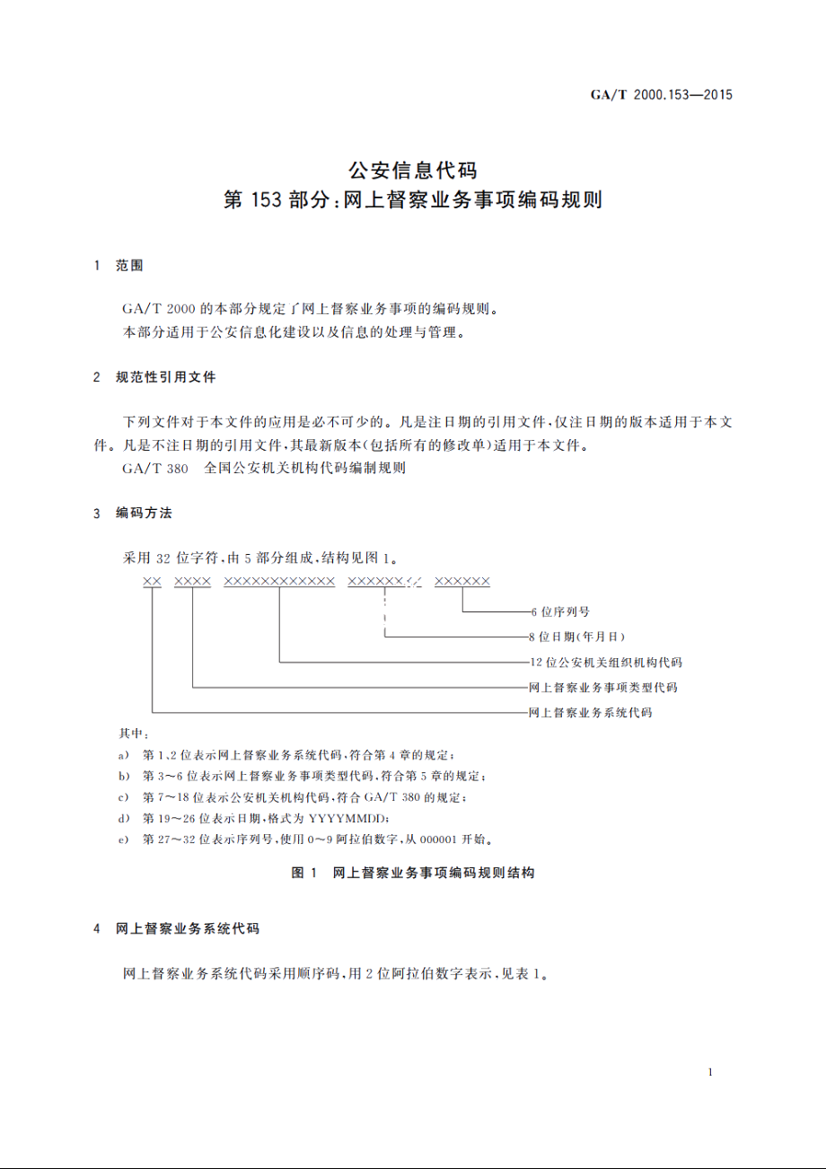 公安信息代码　第153部分：网上督察业务事项编码规则 GAT 2000.153-2015.pdf_第3页