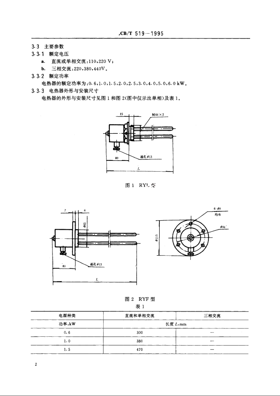 润滑油电热器 CBT 519-1995.pdf_第3页