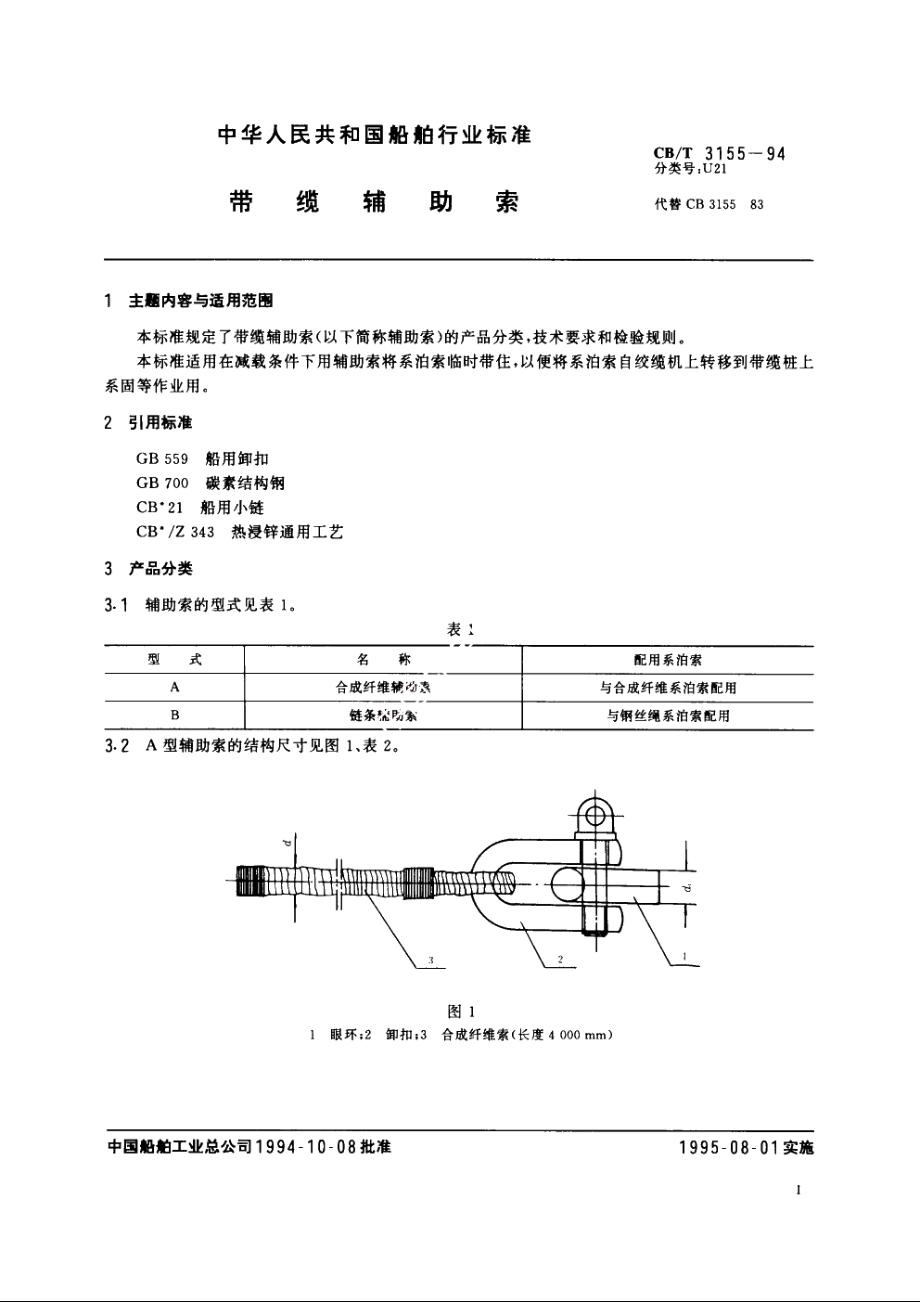 带缆辅助索 CBT 3155-1994.pdf_第2页