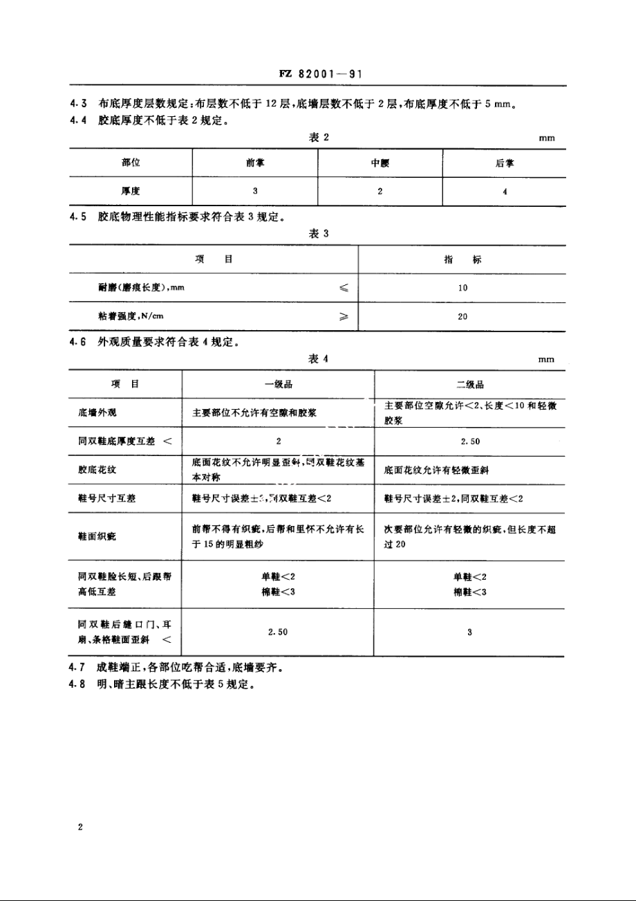 硫化布鞋 FZ 82001-1991.pdf_第3页