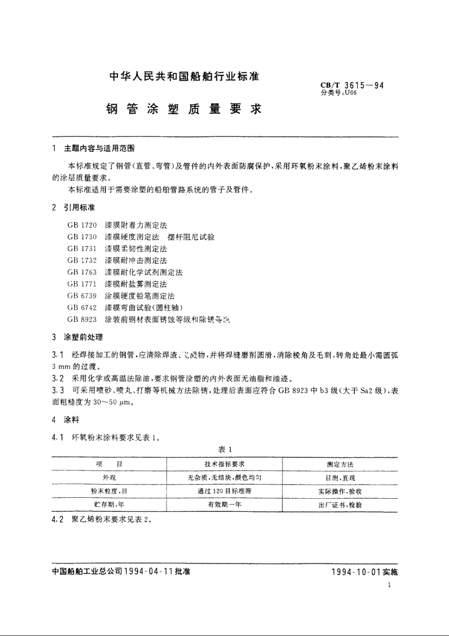 钢管涂塑质量要求 CBT 3615-1994.pdf_第2页