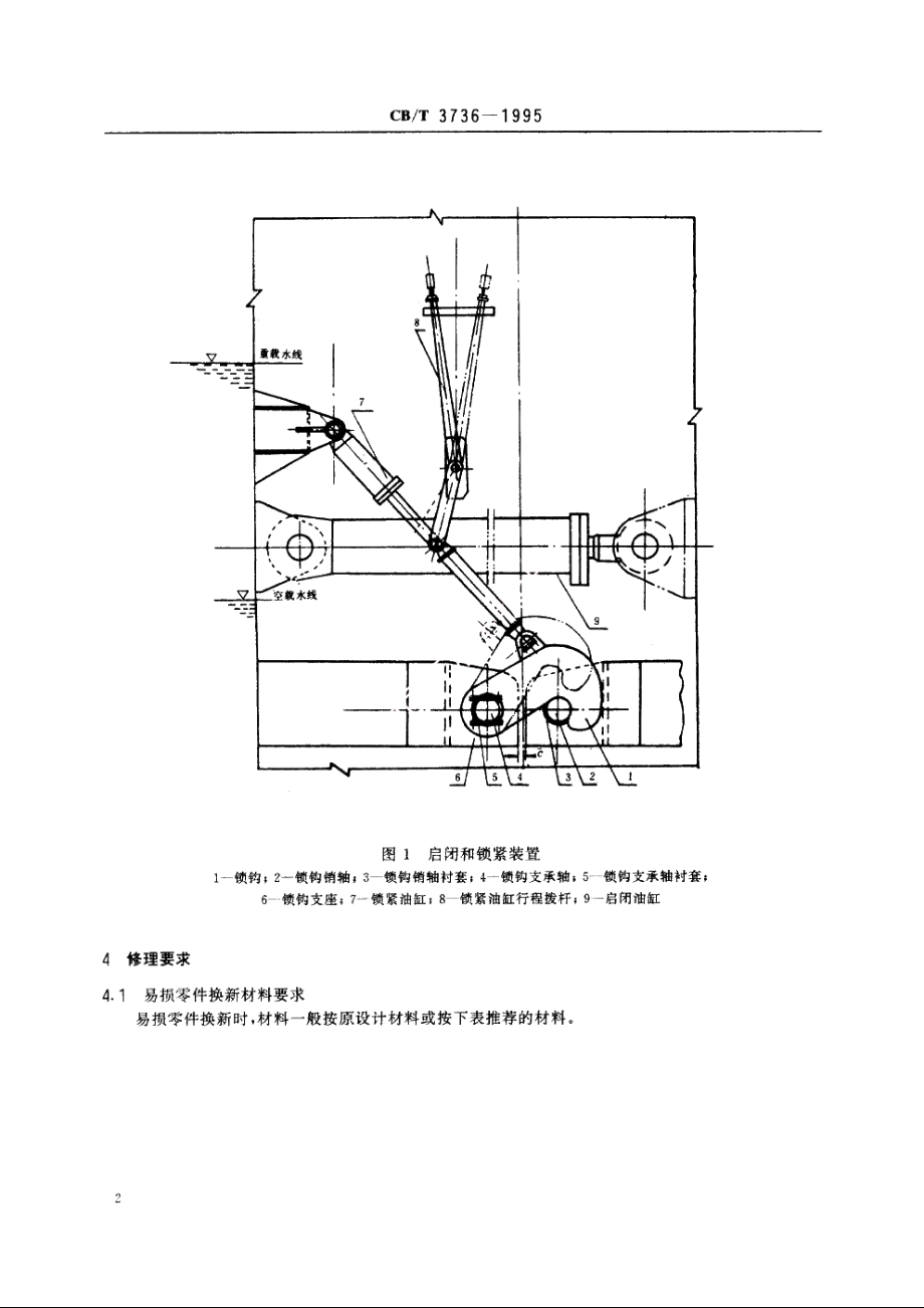 开体泥驳卸泥装置修理技术要求 CBT 3736-1995.pdf_第3页