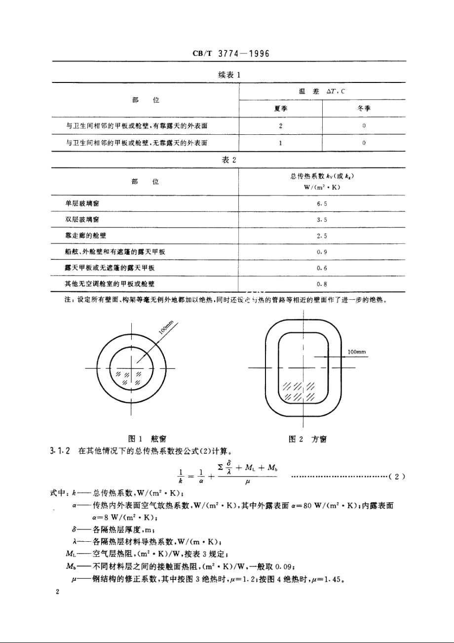 船舶驾驶室的空气调节与通风设计条件和计算基准 CBT 3774-1996.pdf_第3页