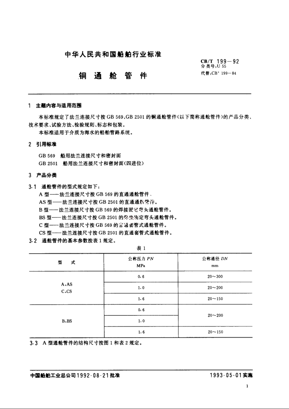 铜通舱管件 CBT 199-1992.pdf_第2页