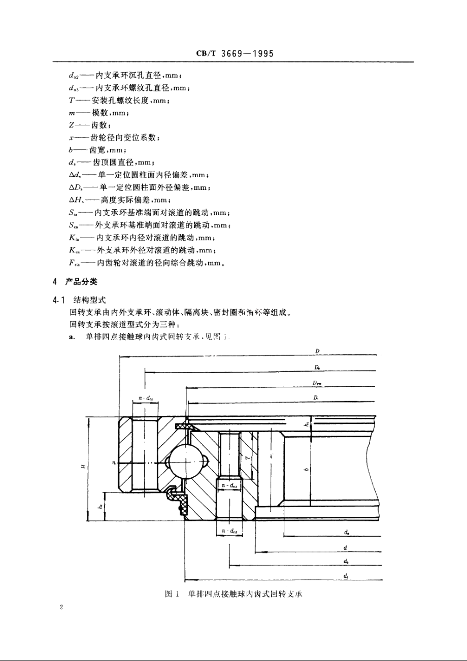 船用起重机回转支承 CBT 3669-1995.pdf_第3页