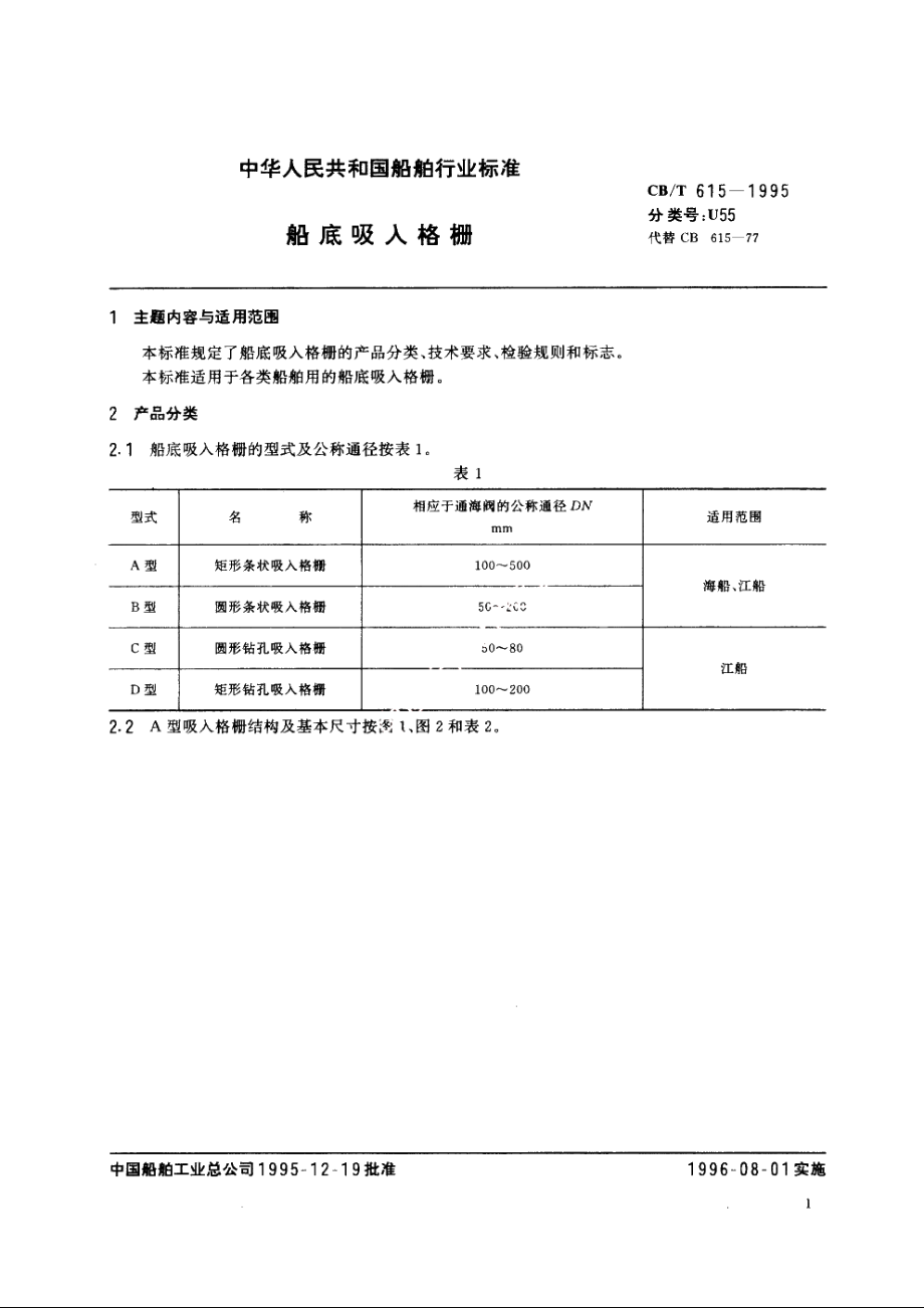 船底吸入格栅 CBT 615-1995.pdf_第2页