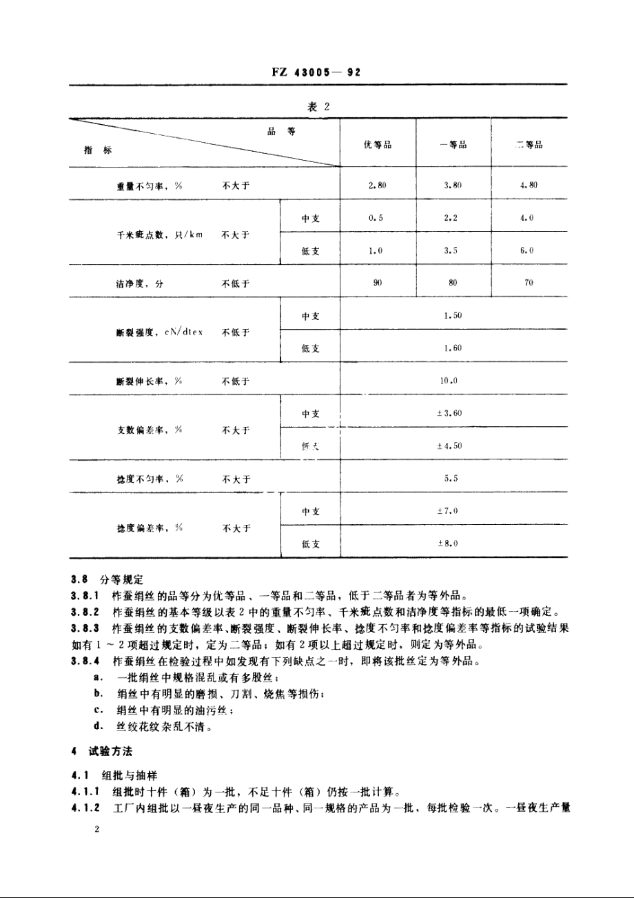 柞蚕绢丝 FZ 43005-1992.pdf_第3页