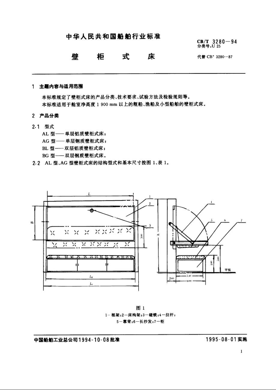 壁柜式床 CBT 3280-1994.pdf_第2页