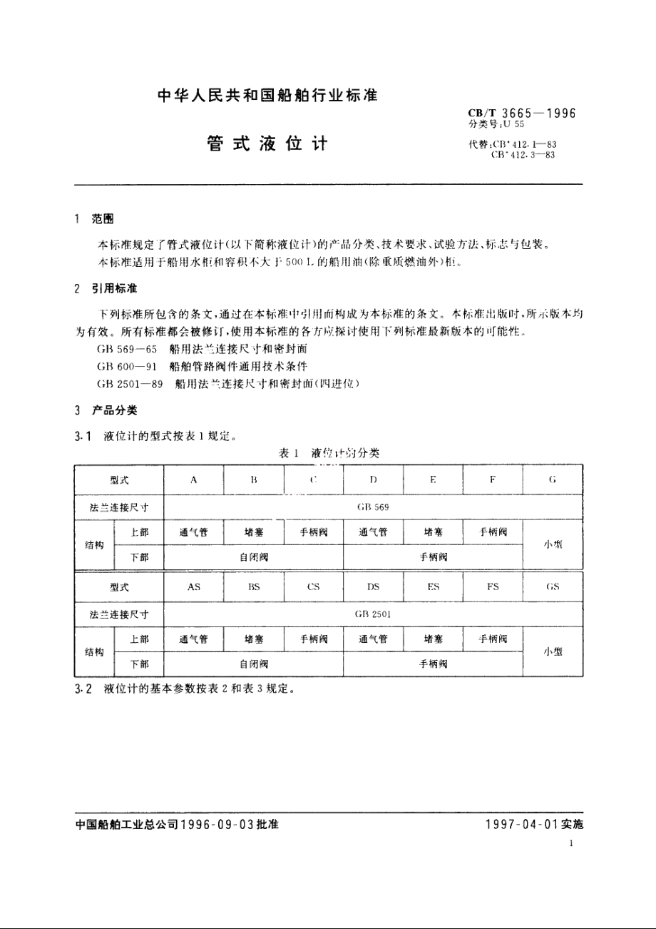 管式液位计 CBT 3665-1996.pdf_第3页