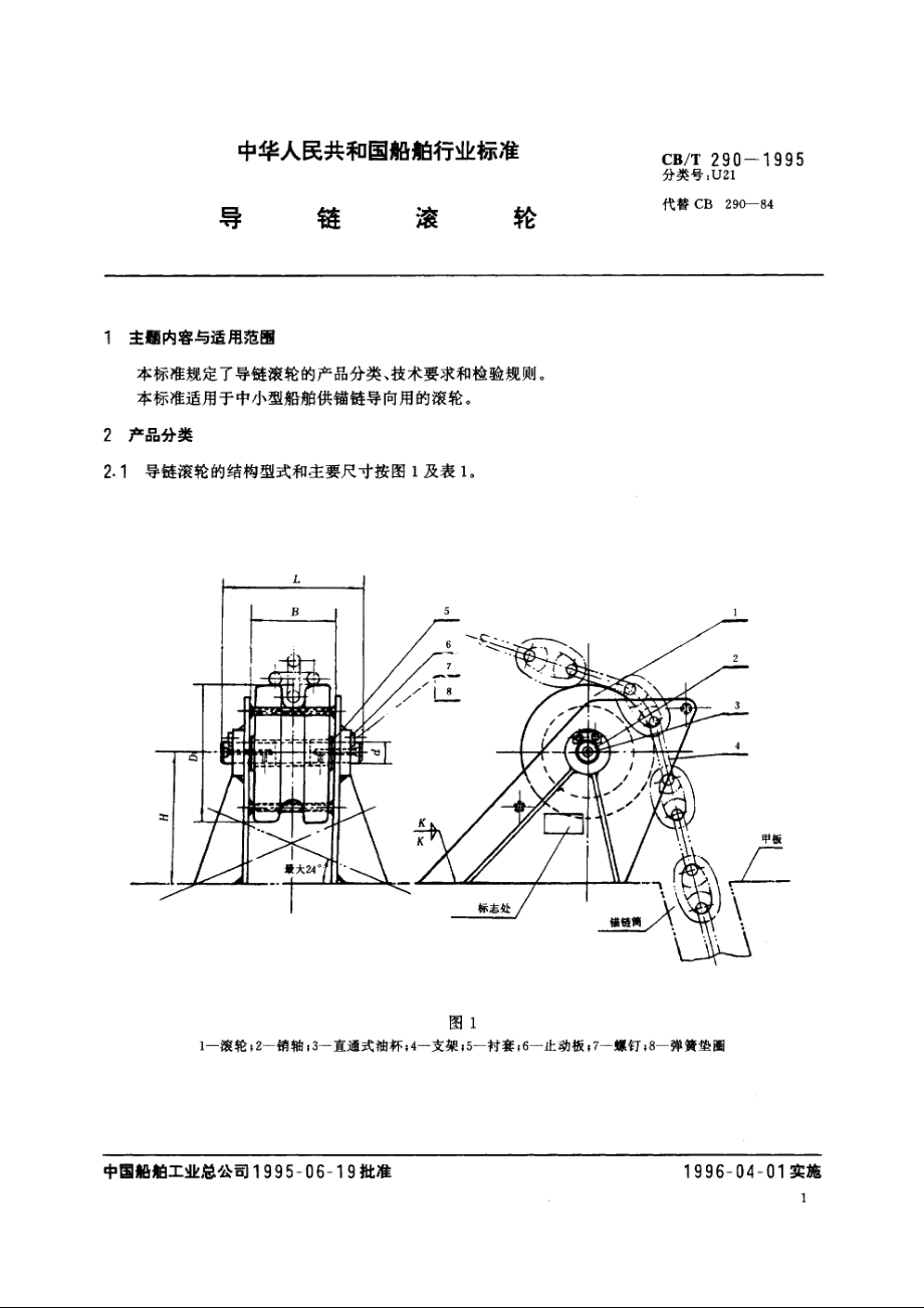 导链滚轮 CBT 290-1995.pdf_第2页