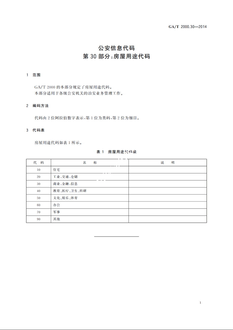 公安信息代码　第30部分：房屋用途代码 GAT 2000.30-2014.pdf_第3页