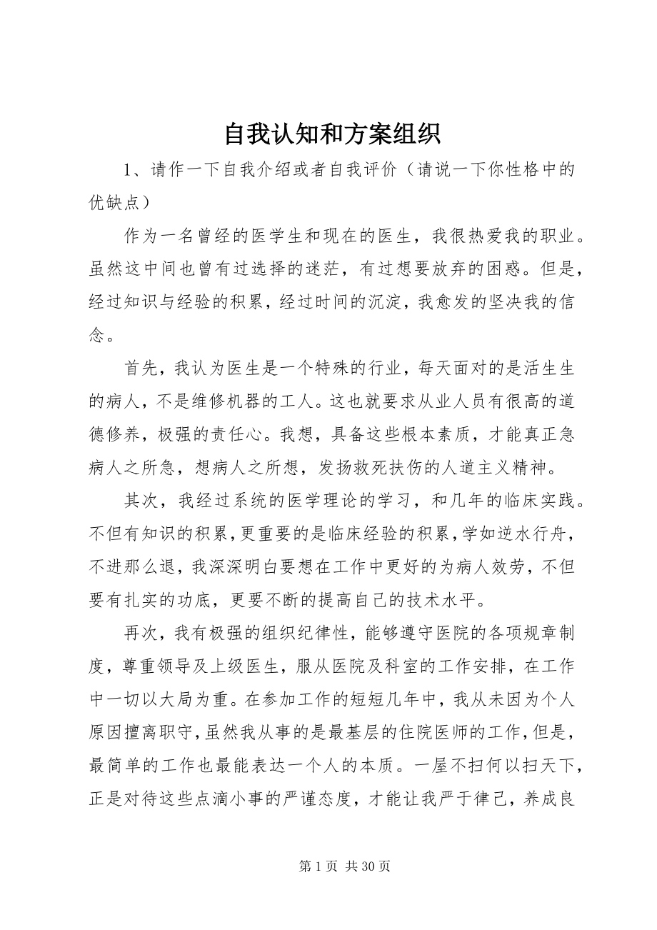 2023年自我认知和计划组织.docx_第1页