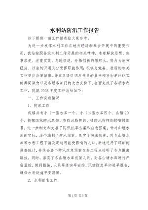 2023年水利站防汛工作报告.docx