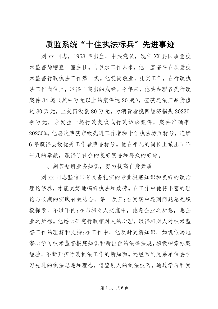 2023年质监系统“十佳执法标兵”先进事迹.docx_第1页