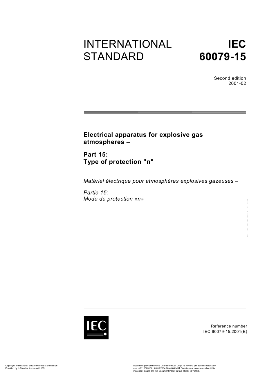 IEC_60079-15_Electrical_Apparatus_For_Explosive_Gas.pdf_第1页