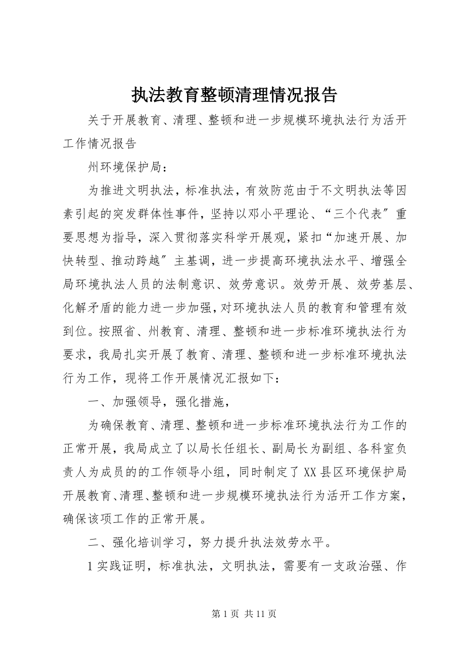 2023年执法教育整顿清理情况报告.docx_第1页