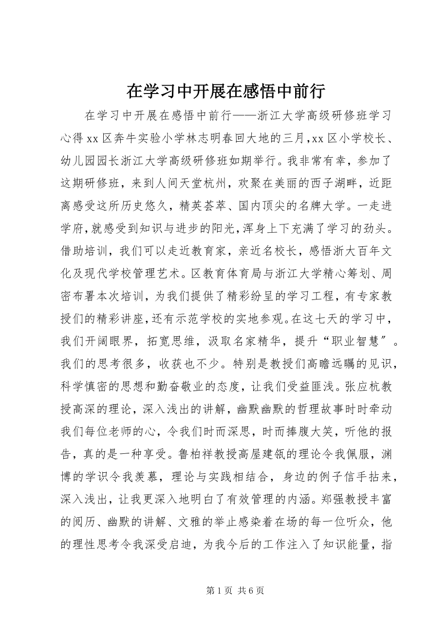 2023年在学习中发展在感悟中前行.docx_第1页