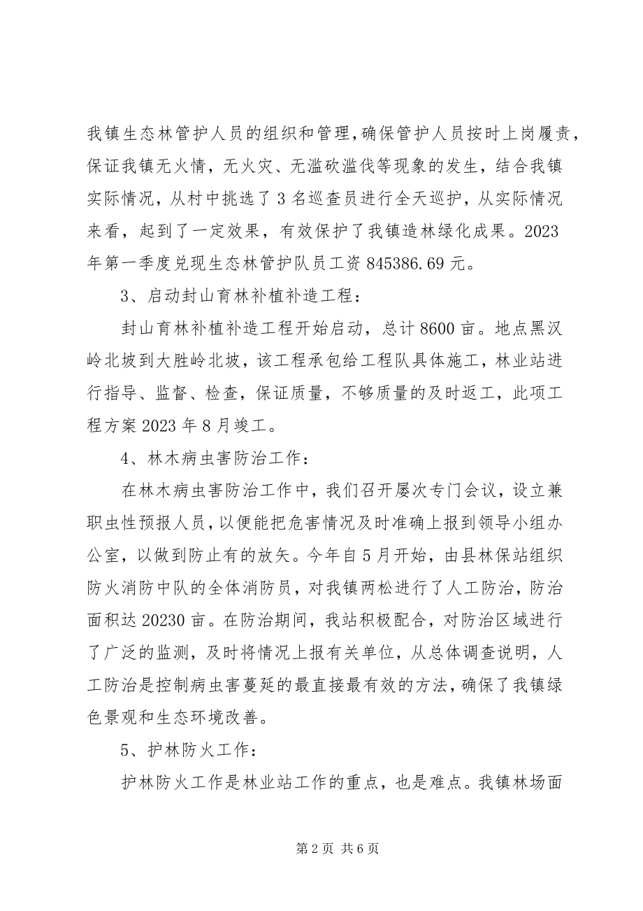 2023年镇林业站上半年工作总结及下半年工作安排.docx_第2页